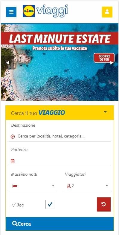 Lidl Viaggi home page