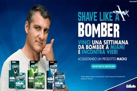 Concorso Gillette 2019 Shave Like A Bomber Vinci Miami E Incontra Vieri